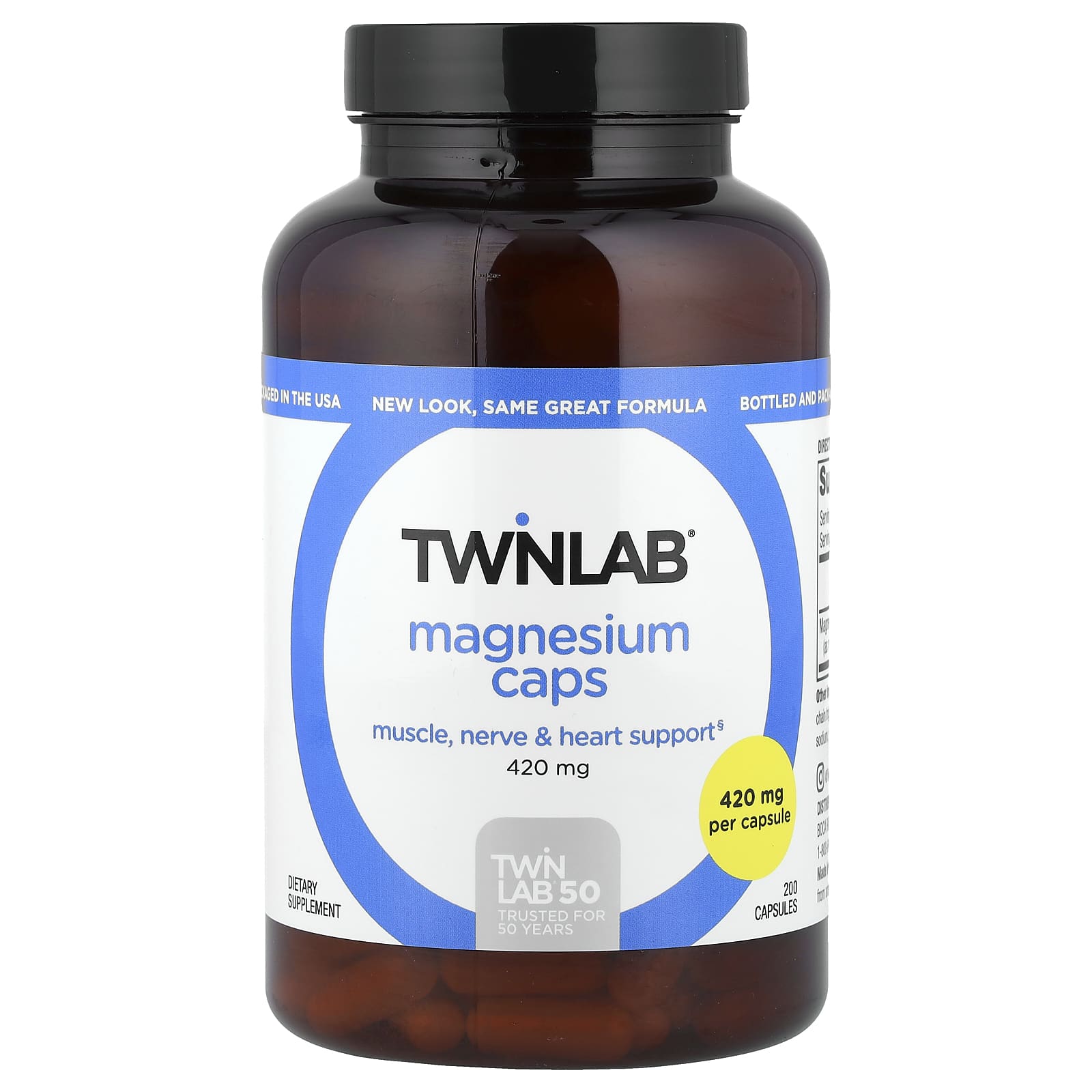 Twinlab, Magnesium Caps, 420 mg, 200 Capsules - Image 1