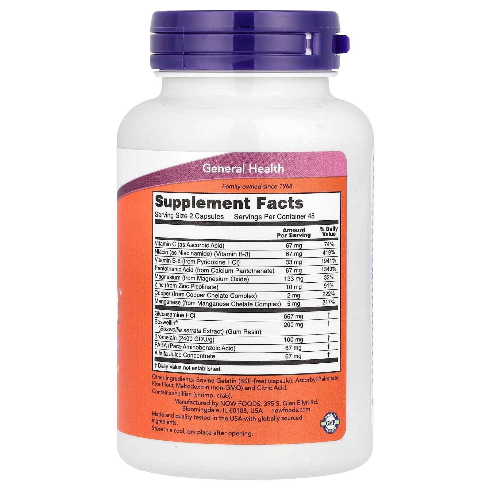 NOW Foods, Joint Support™, 90 Capsules - Image 2