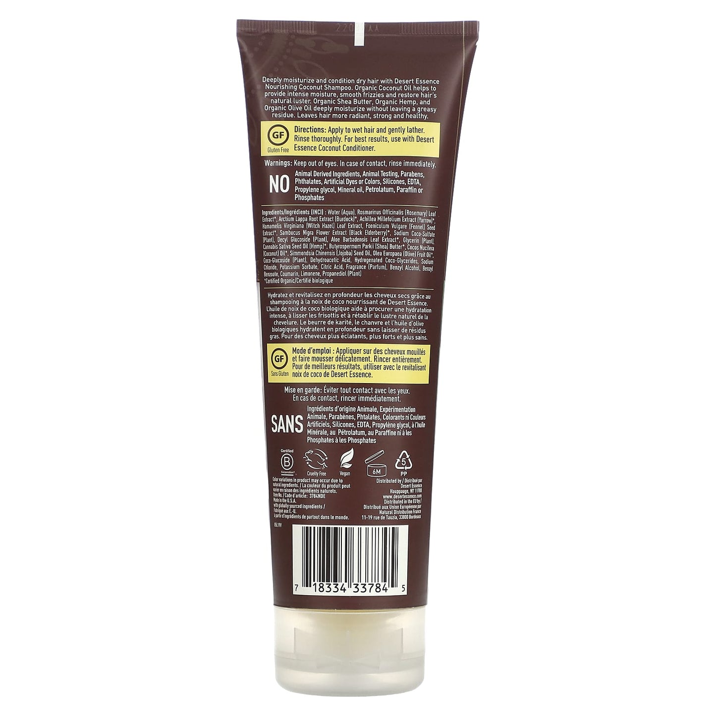 Desert Essence Coconut Nourishing Shampoo for Dry Hair, 8 fl oz - Image 2