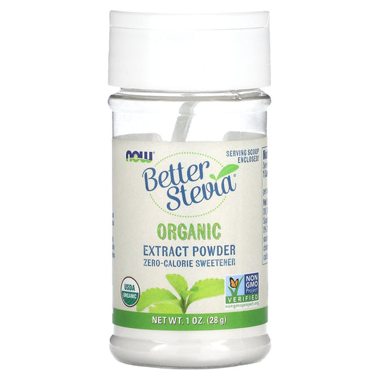 NOW Foods, BetterStevia, Organic Extract Powder, 1 oz (28 g) - Image 1