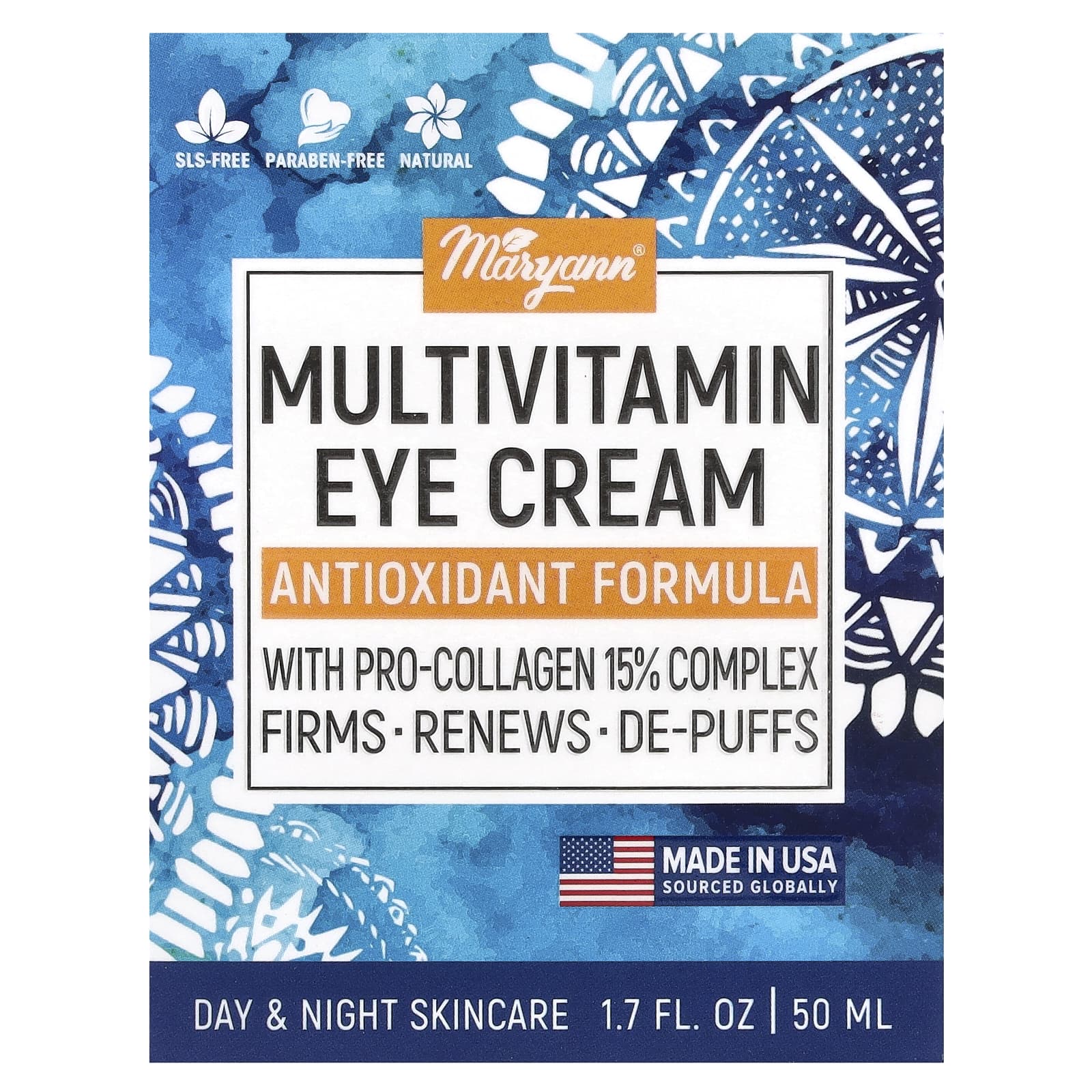 MaryAnn Organics, Multivitamin Eye Cream, Antioxidant Formula , 1.7 fl oz (50 ml) - Image 2