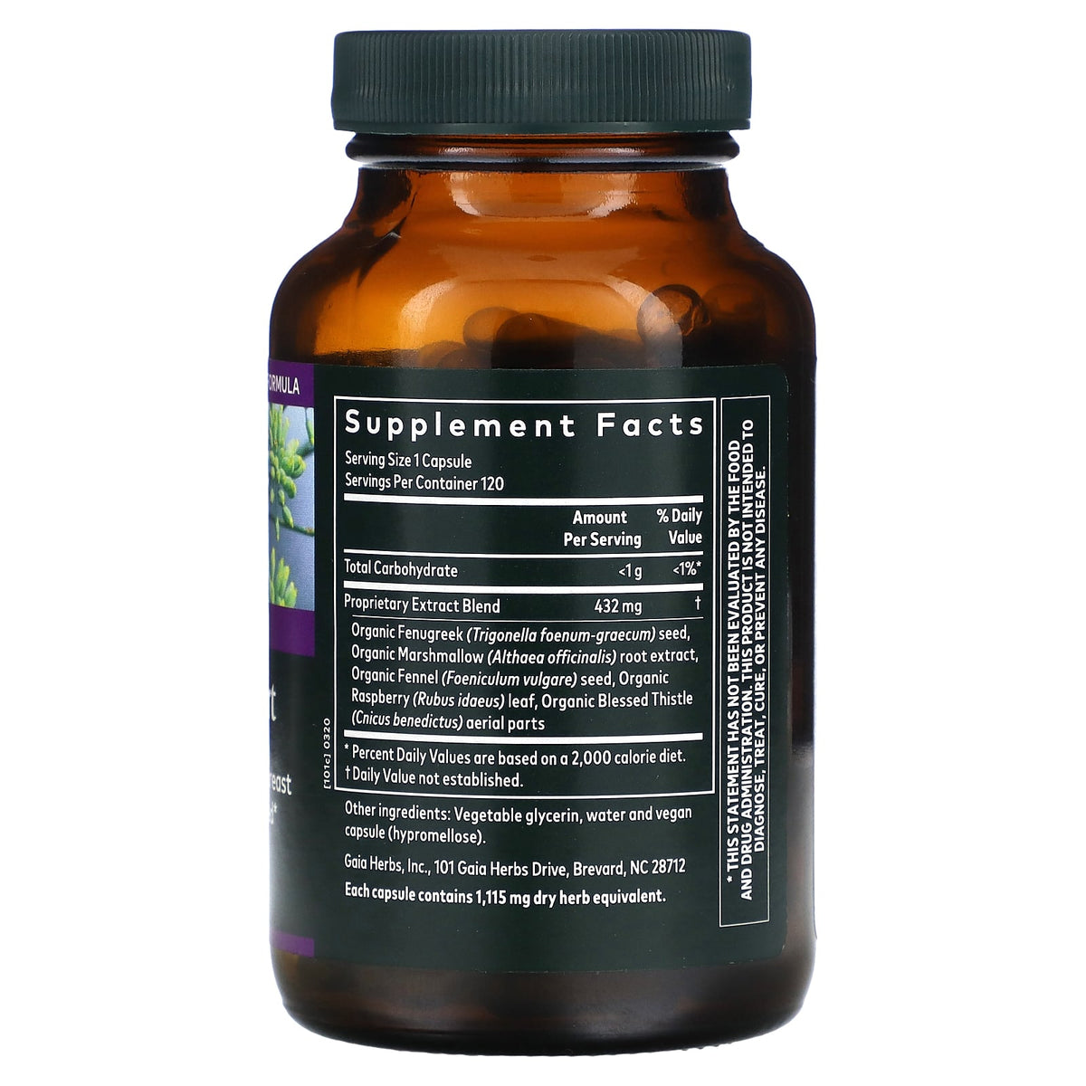 Gaia Herbs Lactation Support for Breastfeeding Moms, 120 Vegan Capsules - Image 2