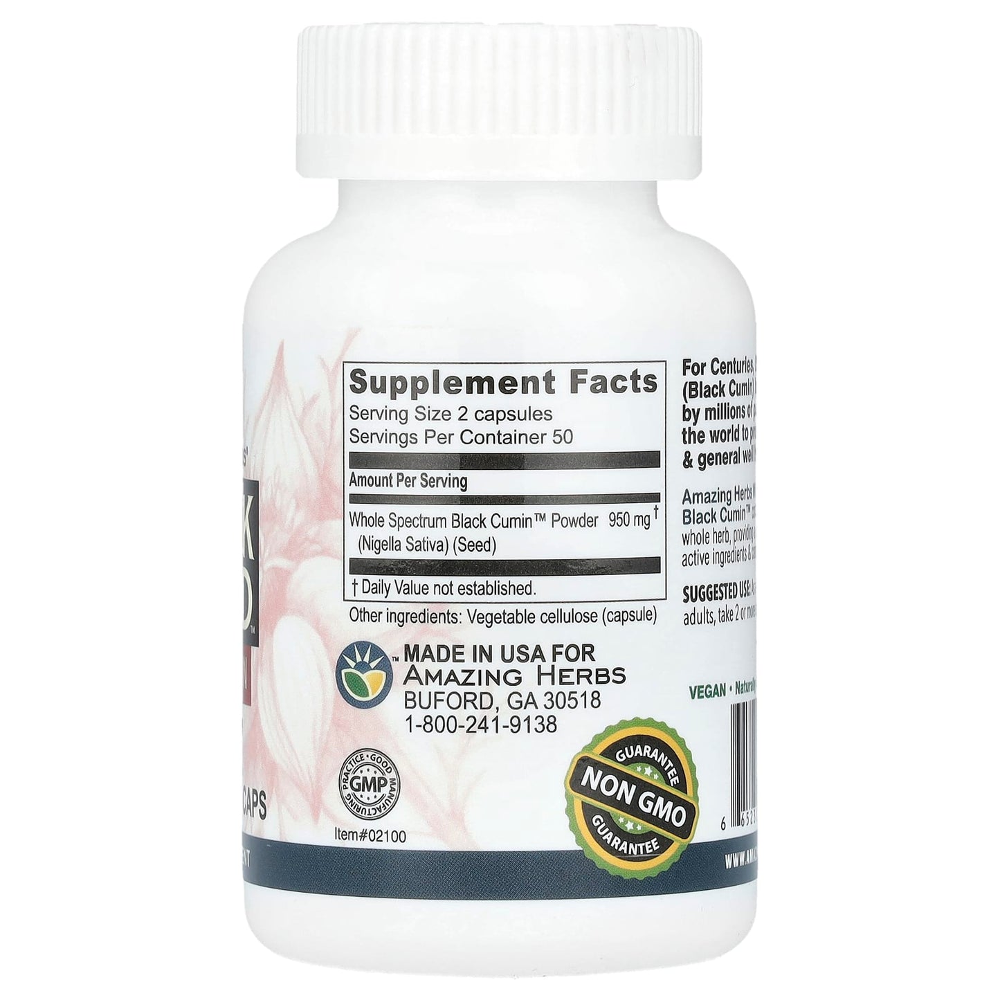Nature's Powerhouse: Whole Spectrum Black Cumin Capsules by Amazing Herbs - Image 2