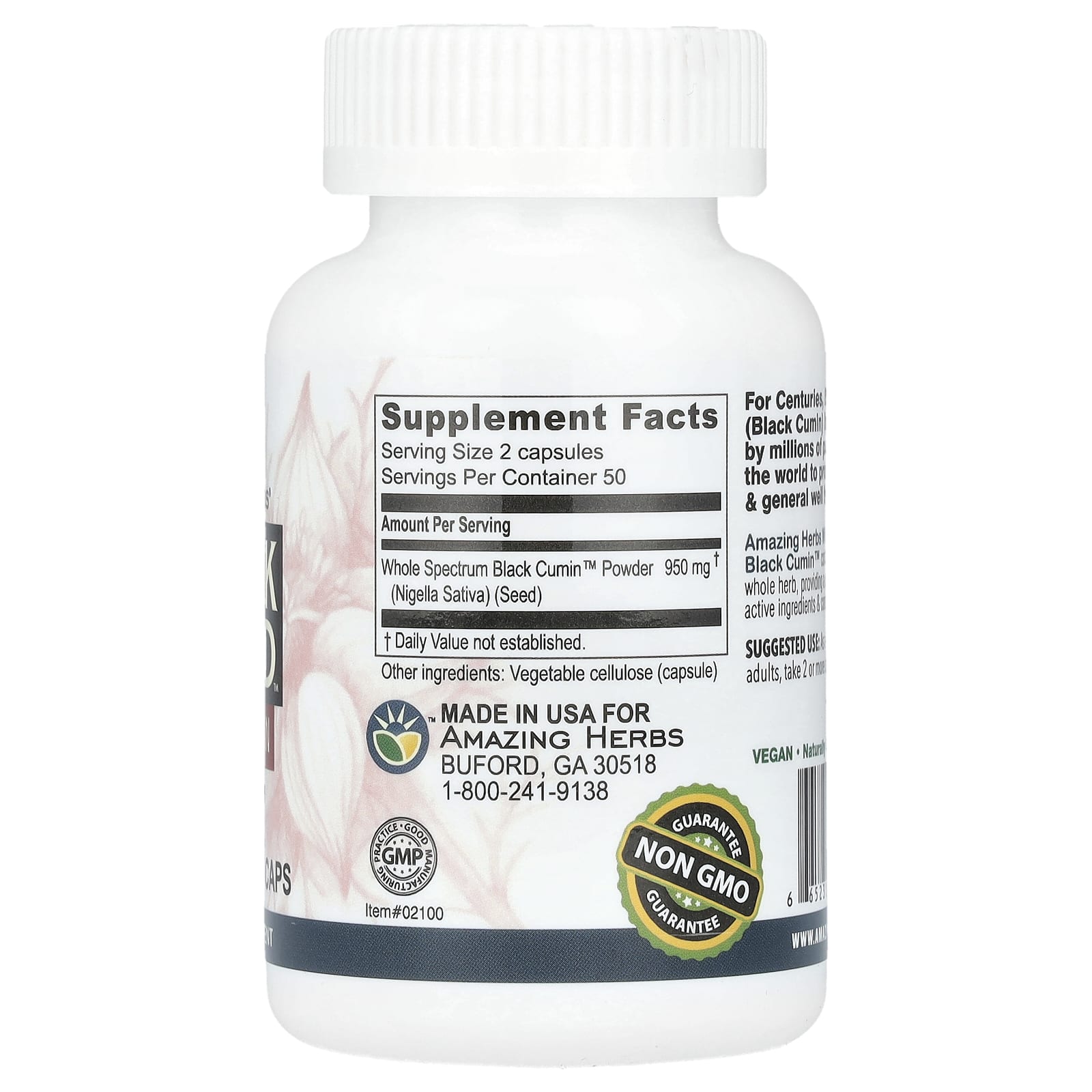 Nature's Powerhouse: Whole Spectrum Black Cumin Capsules by Amazing Herbs - Image 2