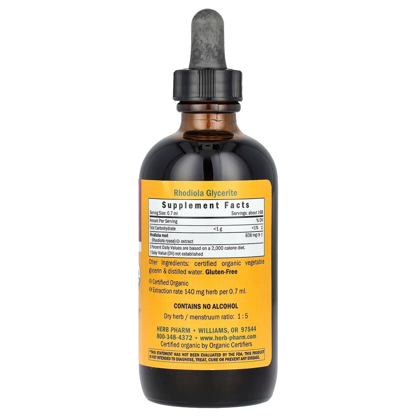 Rhodiola Rosea Energy & Vitality Supplement by Herb Pharm - 4 fl oz (120 ml) - Image 2