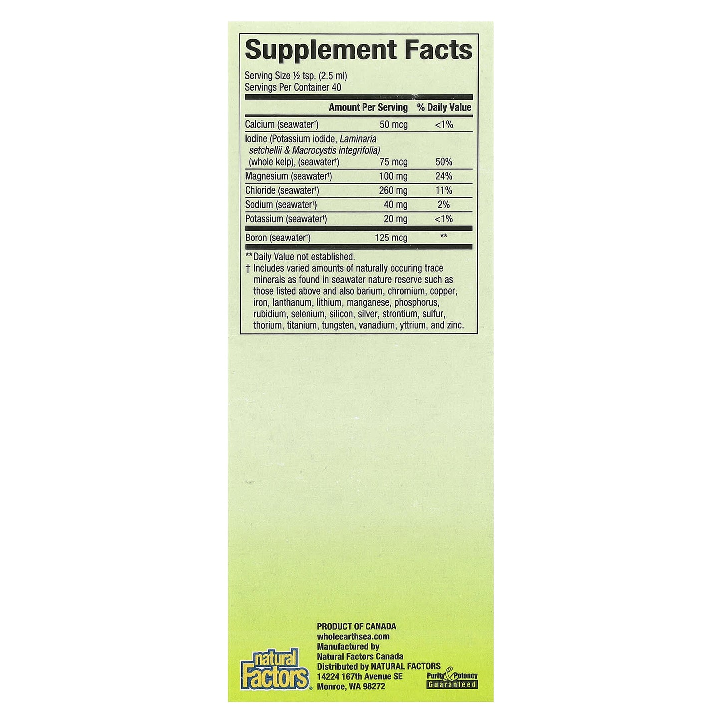 Natural Factors, Whole Earth & Sea®, Deep Ocean Minerals, 3.38 fl oz (100 ml) - Image 2