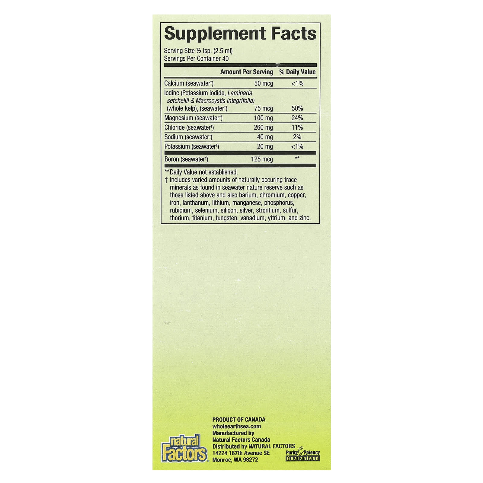 Natural Factors, Whole Earth & Sea®, Deep Ocean Minerals, 3.38 fl oz (100 ml) - Image 2