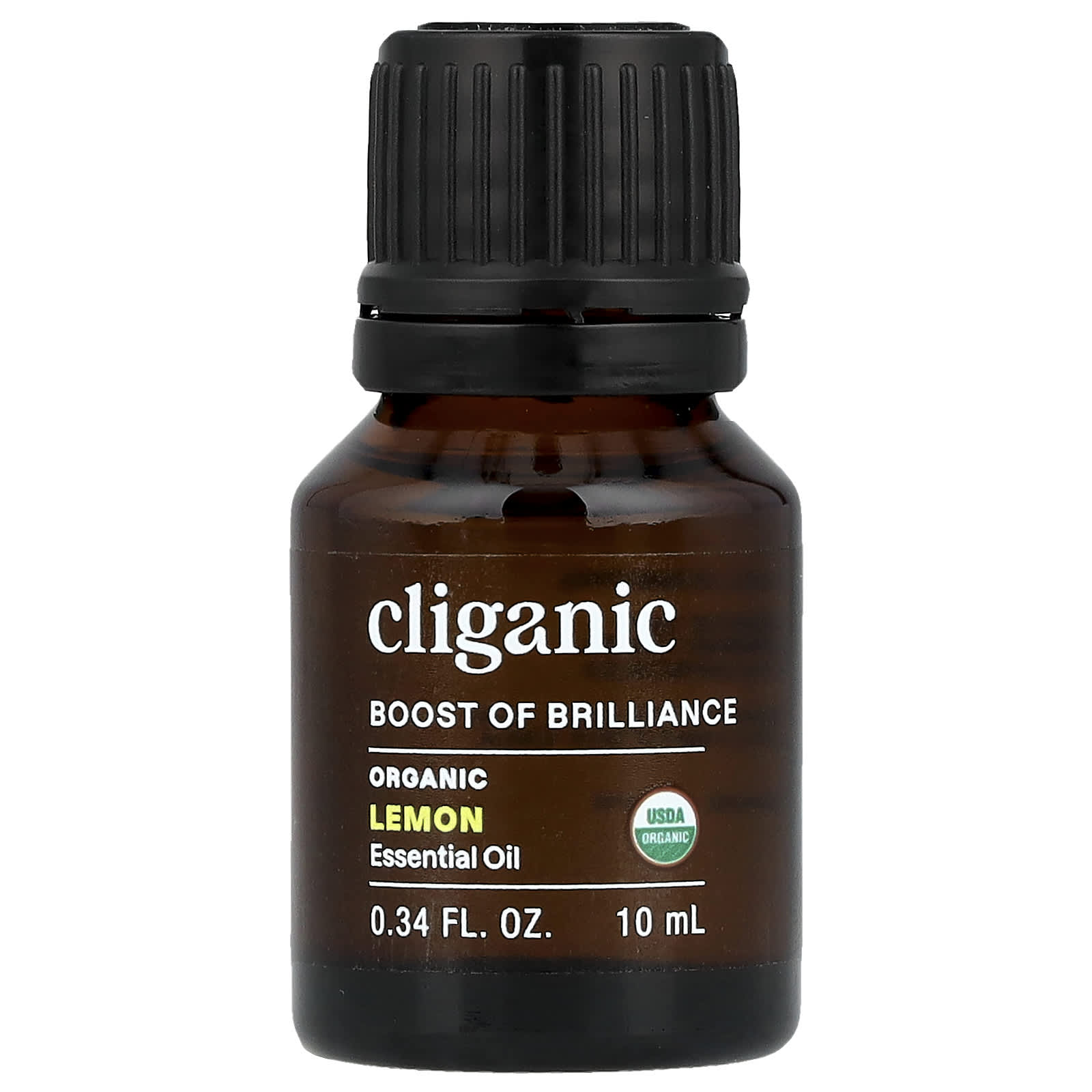 Cliganic Organic Lemon Essential Oil, USDA Certified, 0.34 fl oz (10 ml) - Image 1