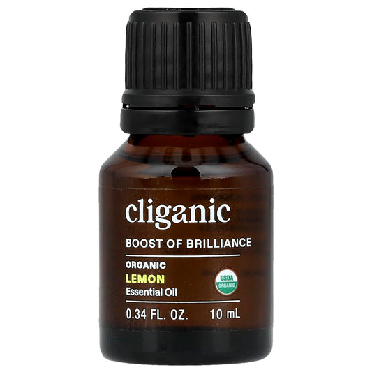 Cliganic Organic Lemon Essential Oil, USDA Certified, 0.34 fl oz (10 ml) - Image 1