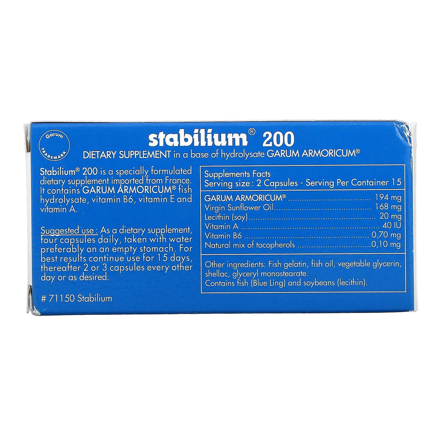 Nutricology, Stabilium 200, 30 Capsules - Image 2