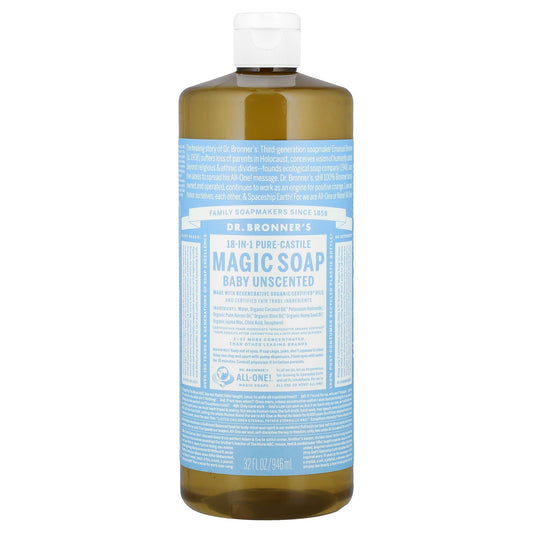 Dr. Bronner's 18-in-1 Unscented Pure-Castile Magic Soap 32oz - Image 1