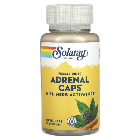 Solaray, Freeze-Dried Adrenal Caps with Herb Activators, 60 VegCaps - Image 1