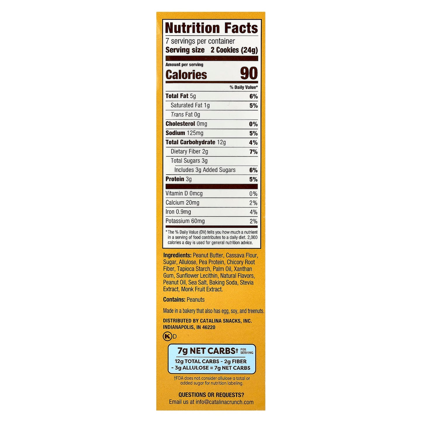 Keto Friendly Peanut Butter Sandwich Cookies by Catalina Crunch - 14 Cookies, 5.92 oz - Image 2