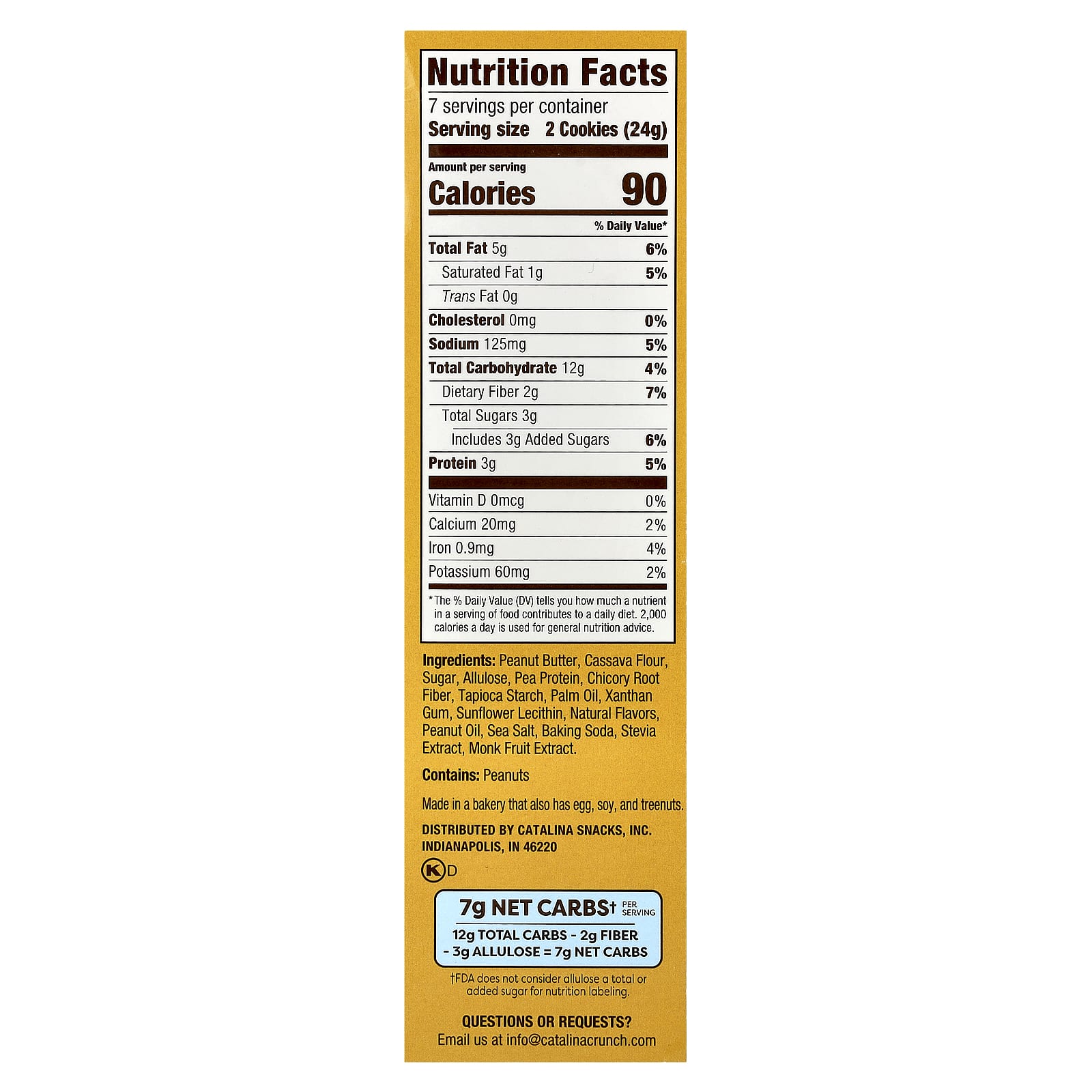 Keto Friendly Peanut Butter Sandwich Cookies by Catalina Crunch - 14 Cookies, 5.92 oz - Image 2
