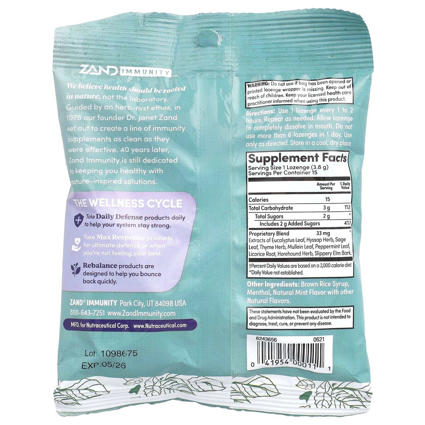 Zand, Menthol Lozenges, Cooling Mint, 15 Lozenges - Image 2