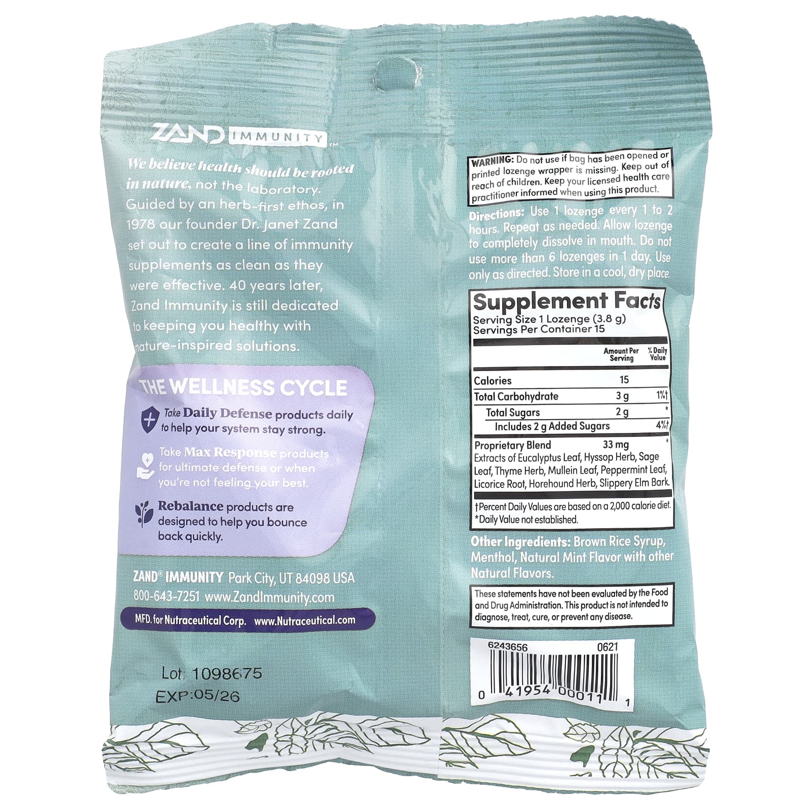 Zand, Menthol Lozenges, Cooling Mint, 15 Lozenges - Image 2