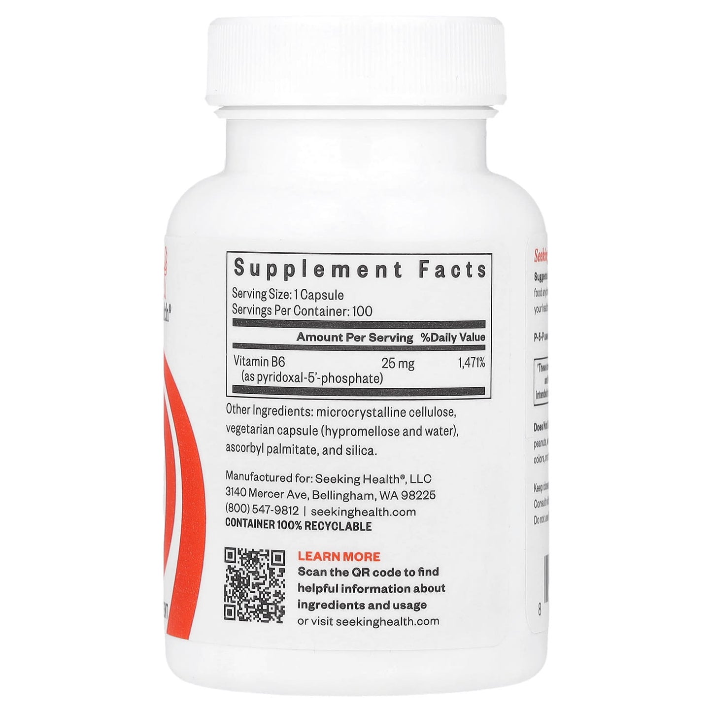 Seeking Health, P-5-P, 25 mg, 100 Capsules - Image 2