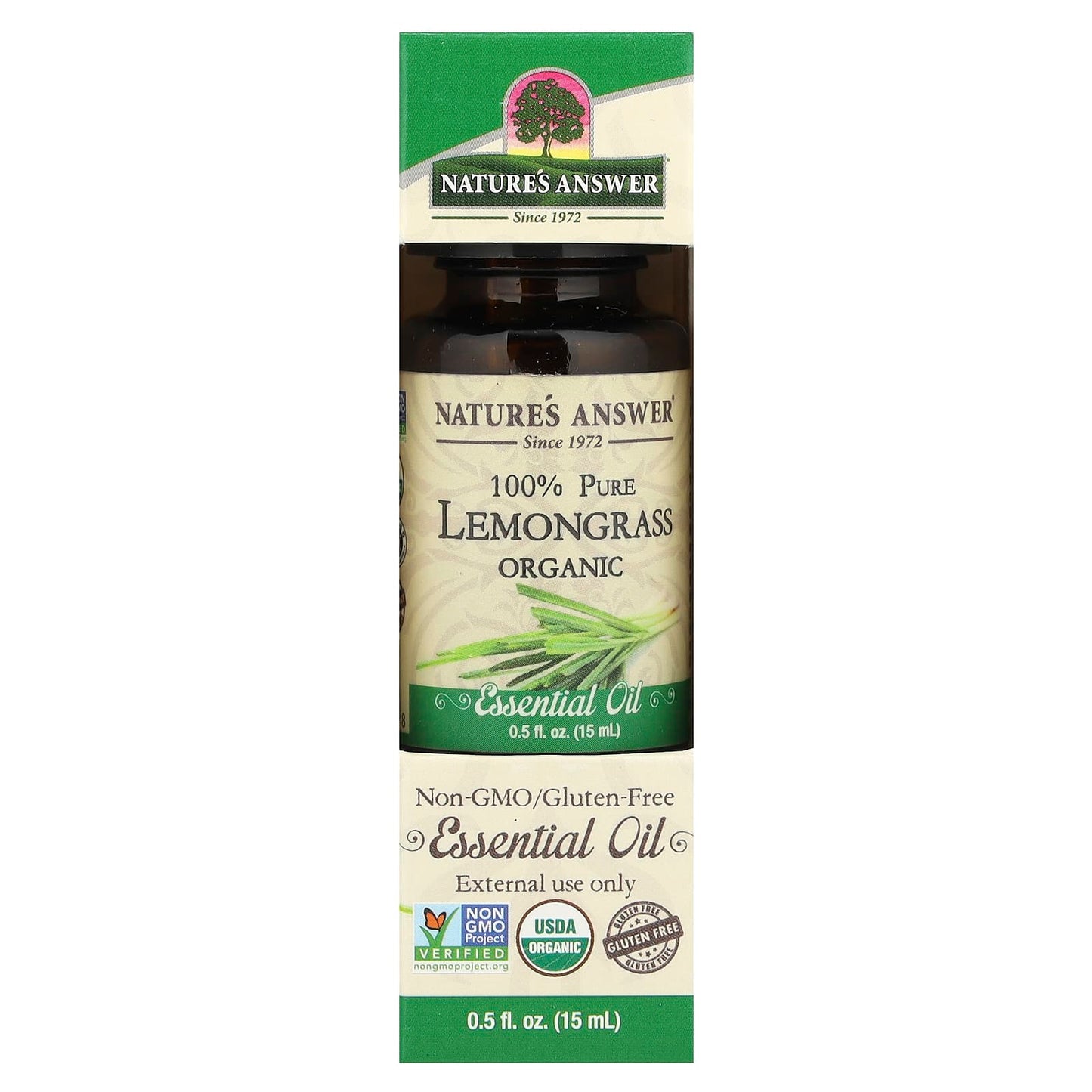 Nature's Answer, 100% Pure Organic Essential Oil, Lemongrass, 0.5 fl oz (15 ml) - Image 2