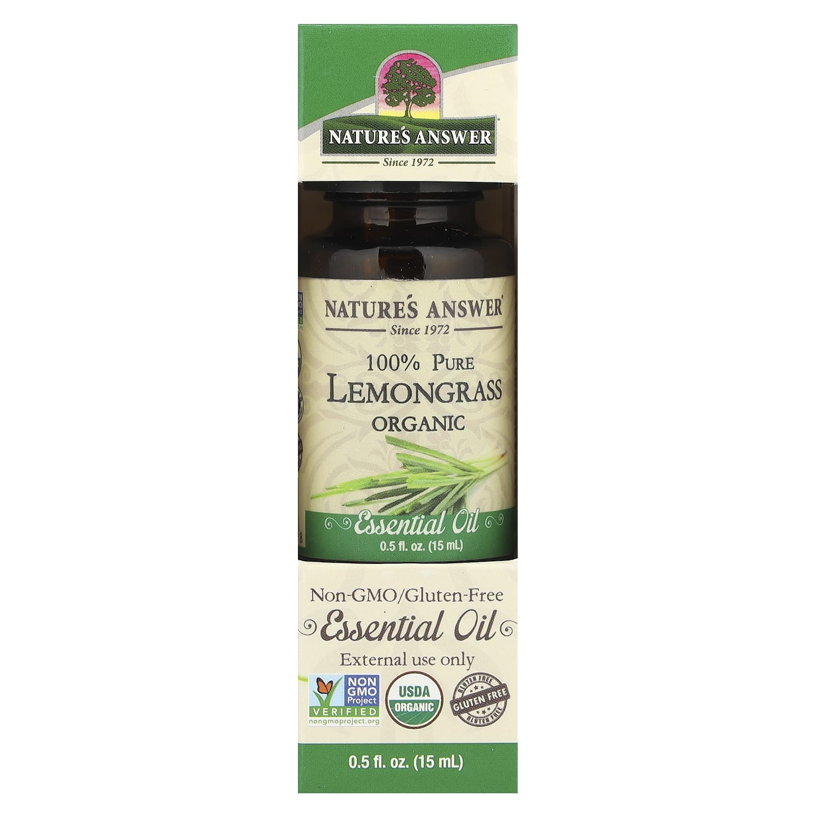 Nature's Answer, 100% Pure Organic Essential Oil, Lemongrass, 0.5 fl oz (15 ml) - Image 2