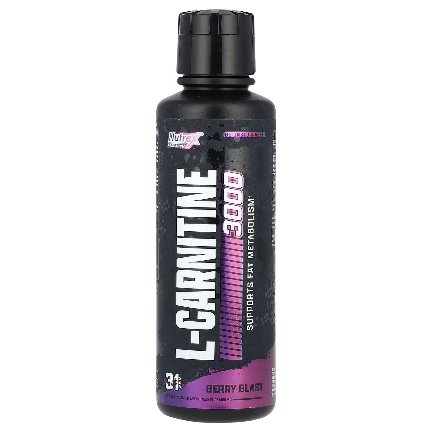 Nutrex Research, L-Carnitine 3000, Berry Blast, 15.72 fl oz (465 ml) - Image 1