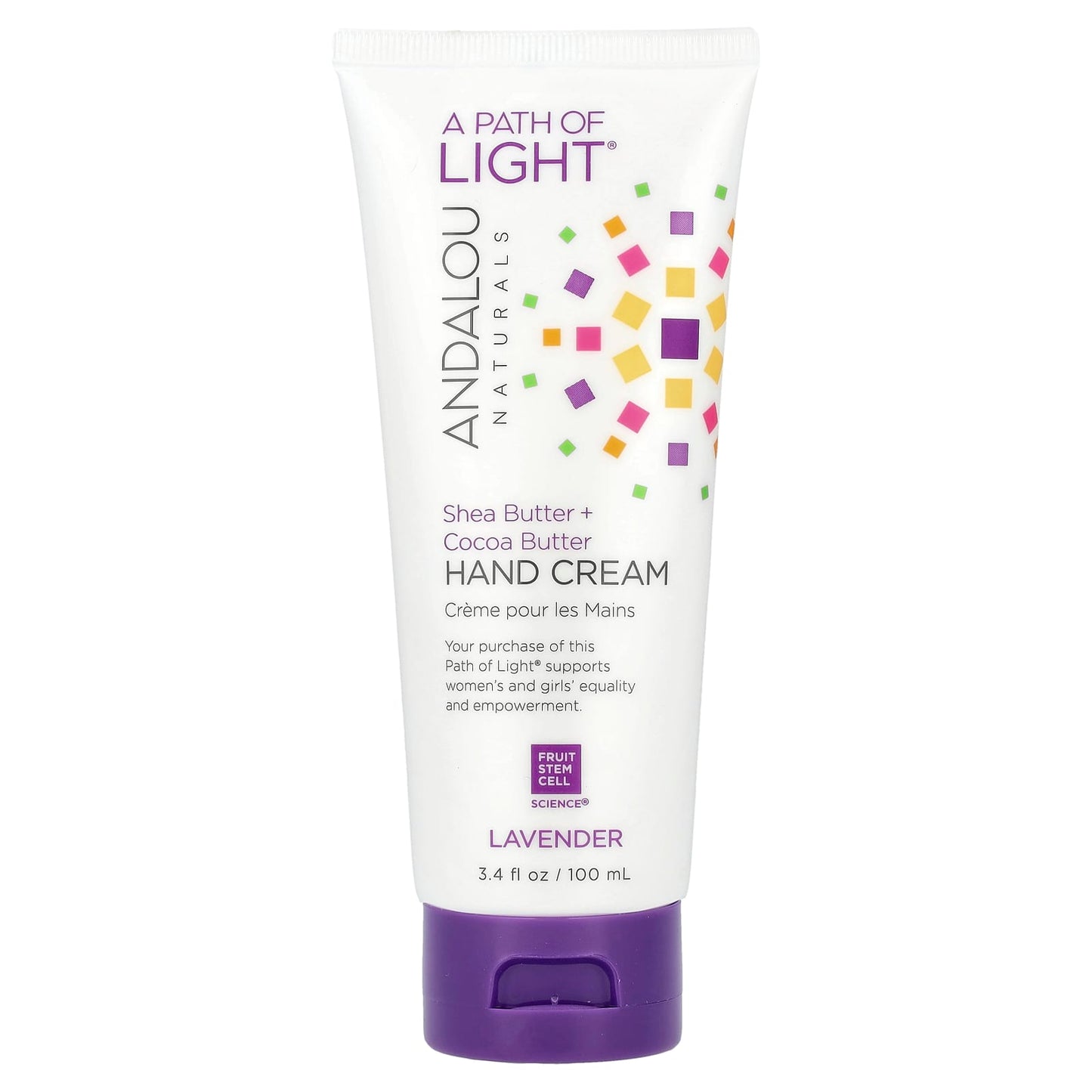 Andalou Naturals - Lavender Shea & Cocoa Hand Cream, 3.4 fl oz - Image 1