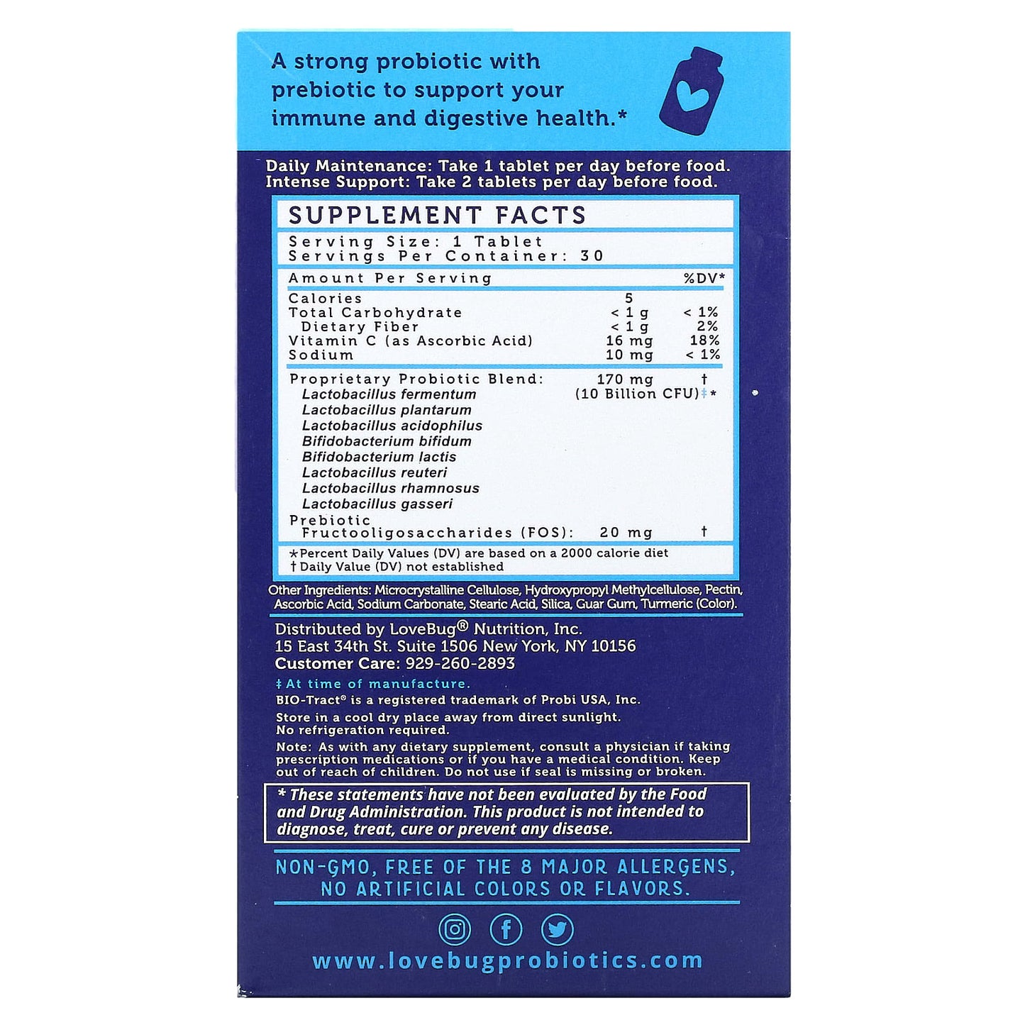 LoveBug Probiotics, Here's The Skinny Probiotic, 10 Billion CFU, 30 Count - Image 2
