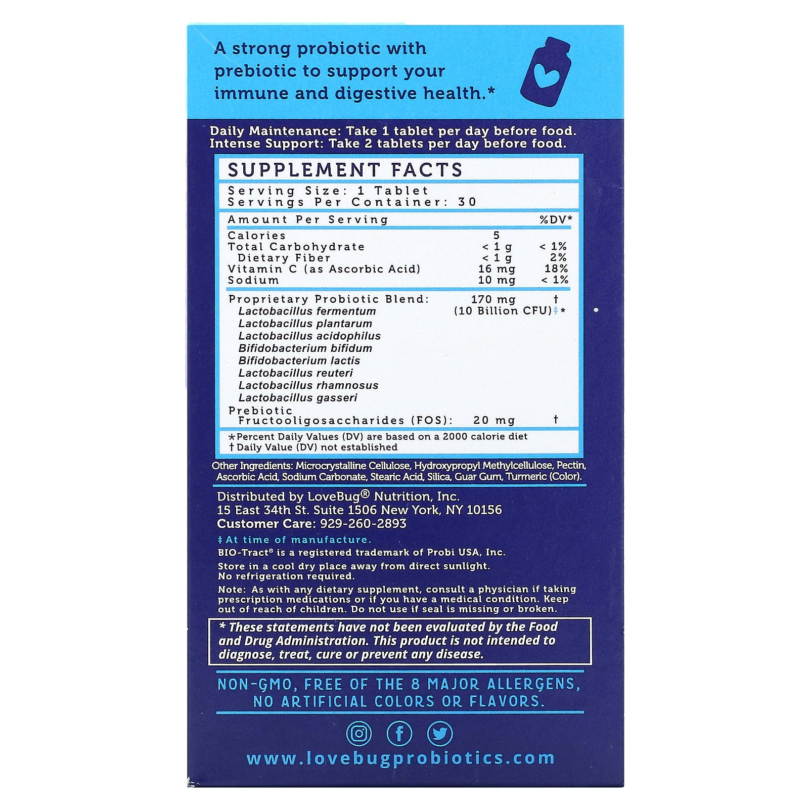 LoveBug Probiotics, Here's The Skinny Probiotic, 10 Billion CFU, 30 Count - Image 2
