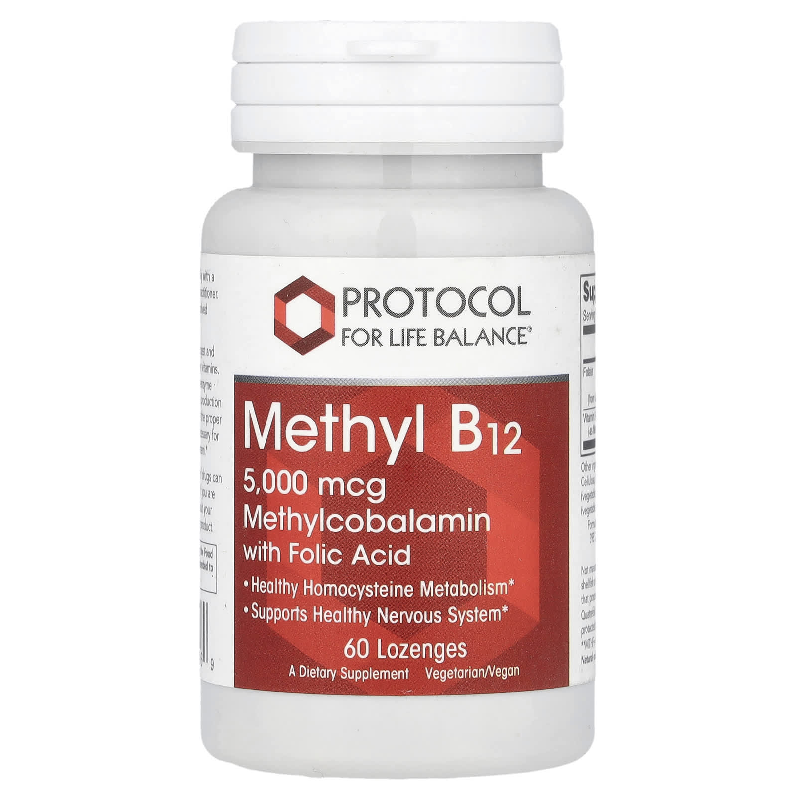 Protocol for Life Balance, Methyl B12, 5,000 mcg, 60 Lozenges - Image 1