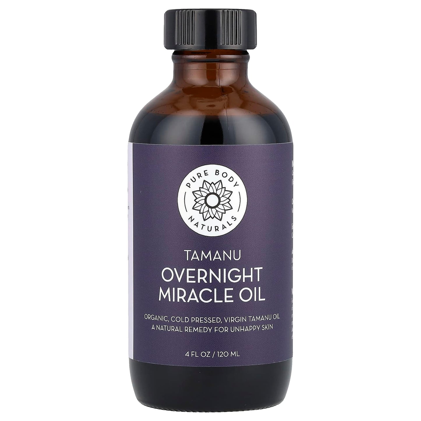 Pure Body Naturals, Tamanu Overnight Miracle Oil, 4 fl oz (120 ml) - Image 1