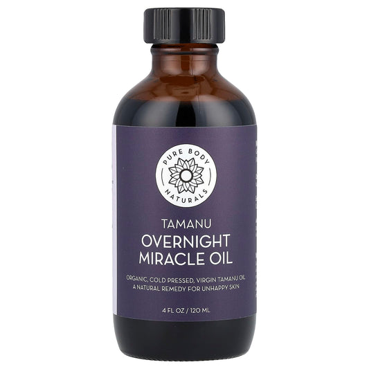Pure Body Naturals, Tamanu Overnight Miracle Oil, 4 fl oz (120 ml) - Image 1