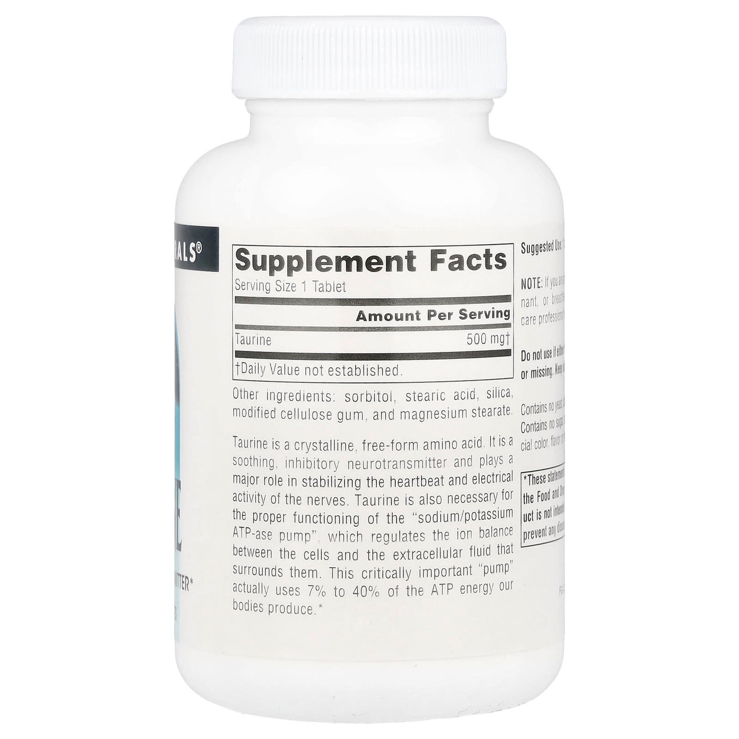 Source Naturals, Taurine, 500 mg, 120 Tablets - Image 2