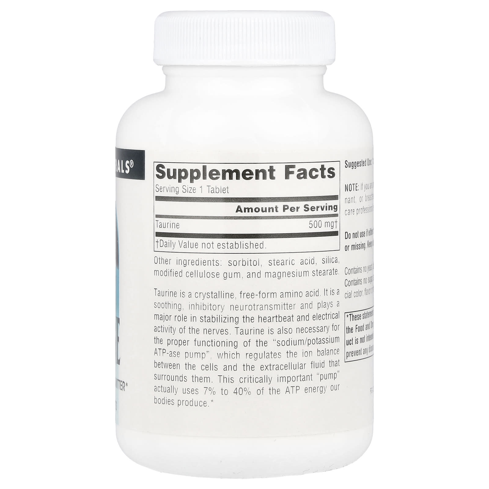 Source Naturals, Taurine, 500 mg, 120 Tablets - Image 2