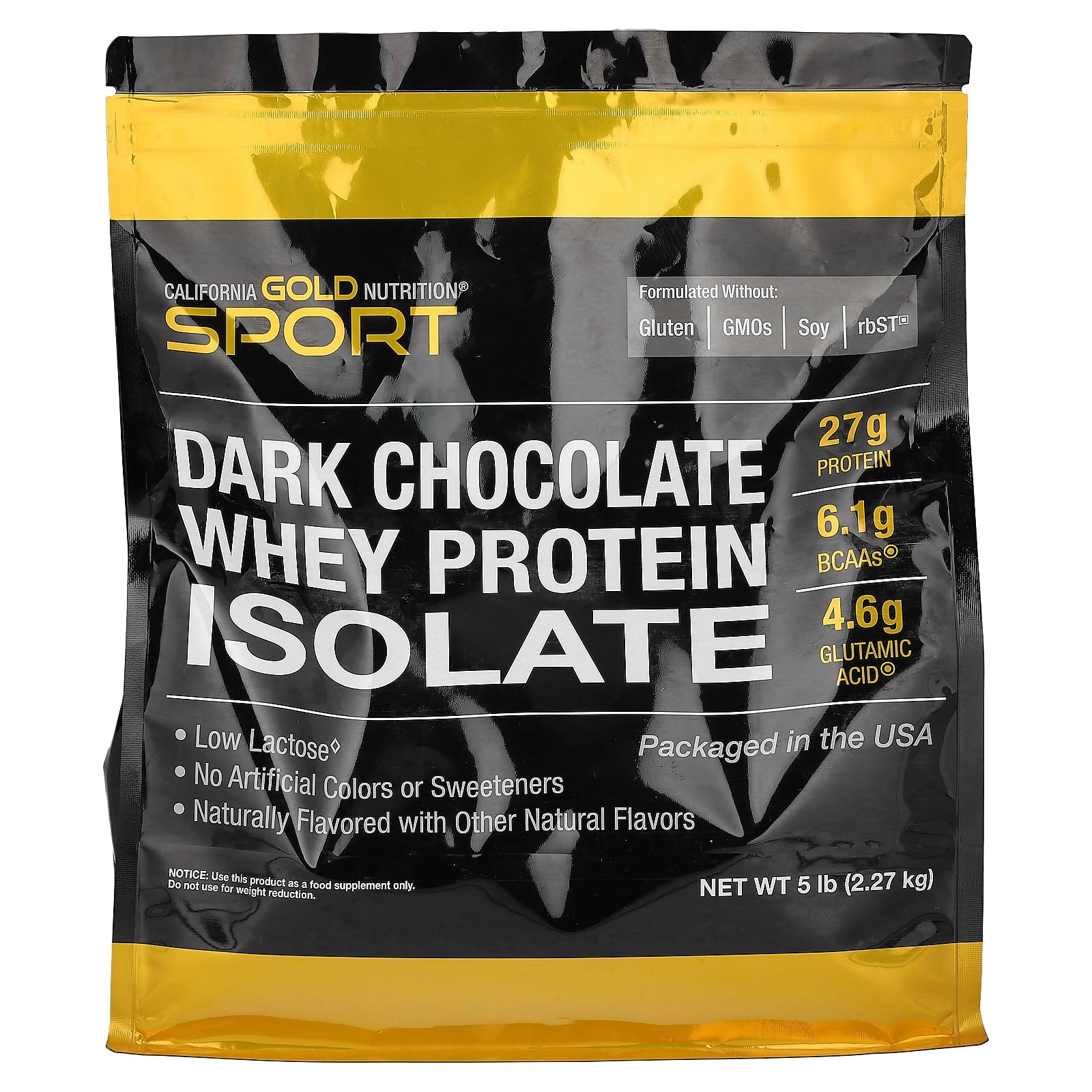 Dark Chocolate Whey Protein Isolate 5 lbs by California Gold Nutrition - Image 1