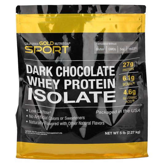 Dark Chocolate Whey Protein Isolate 5 lbs by California Gold Nutrition - Image 1