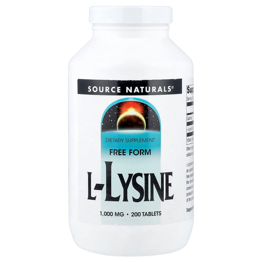 Source Naturals, L-Lysine, 1,000 mg, 200 Tablets - Image 1