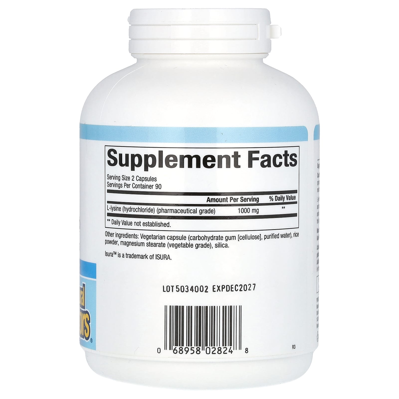 Natural Factors, L-Lysine, 500 mg, 180 Vegetarian Capsules - Image 2