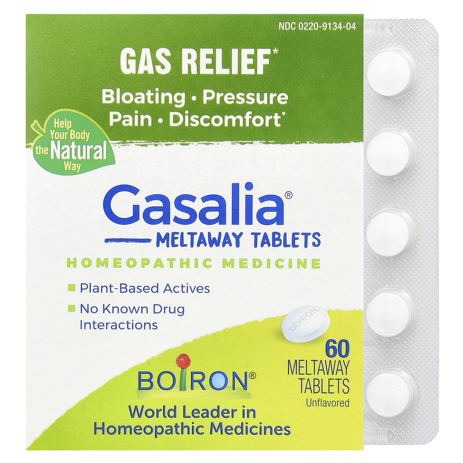 Boiron Gasalia 60 Meltaway Tablets for Instant Gas Relief - Image 1