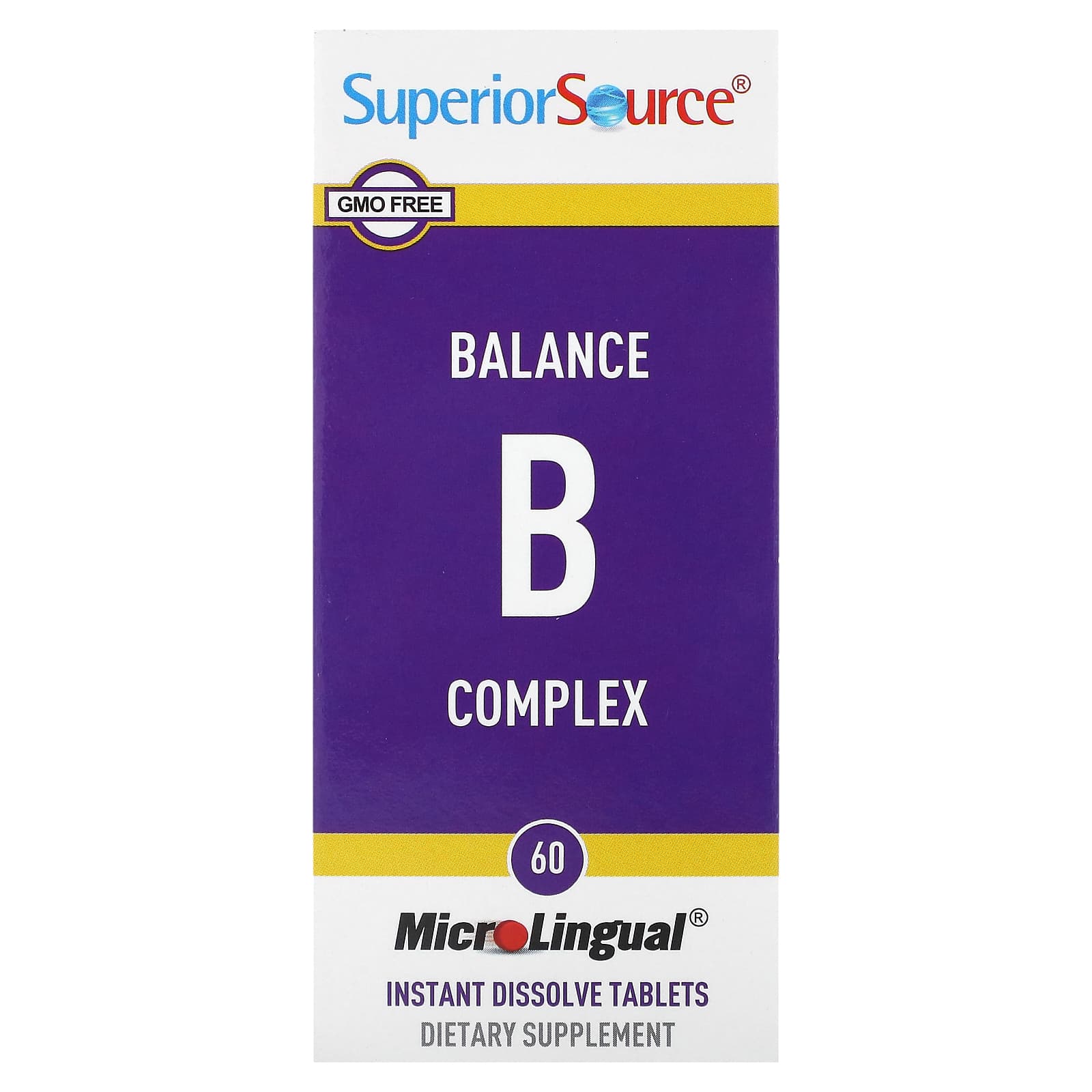 Superior Source, Balance B Complex, 60 MicroLingual Instant Dissolve Tablets - Image 1