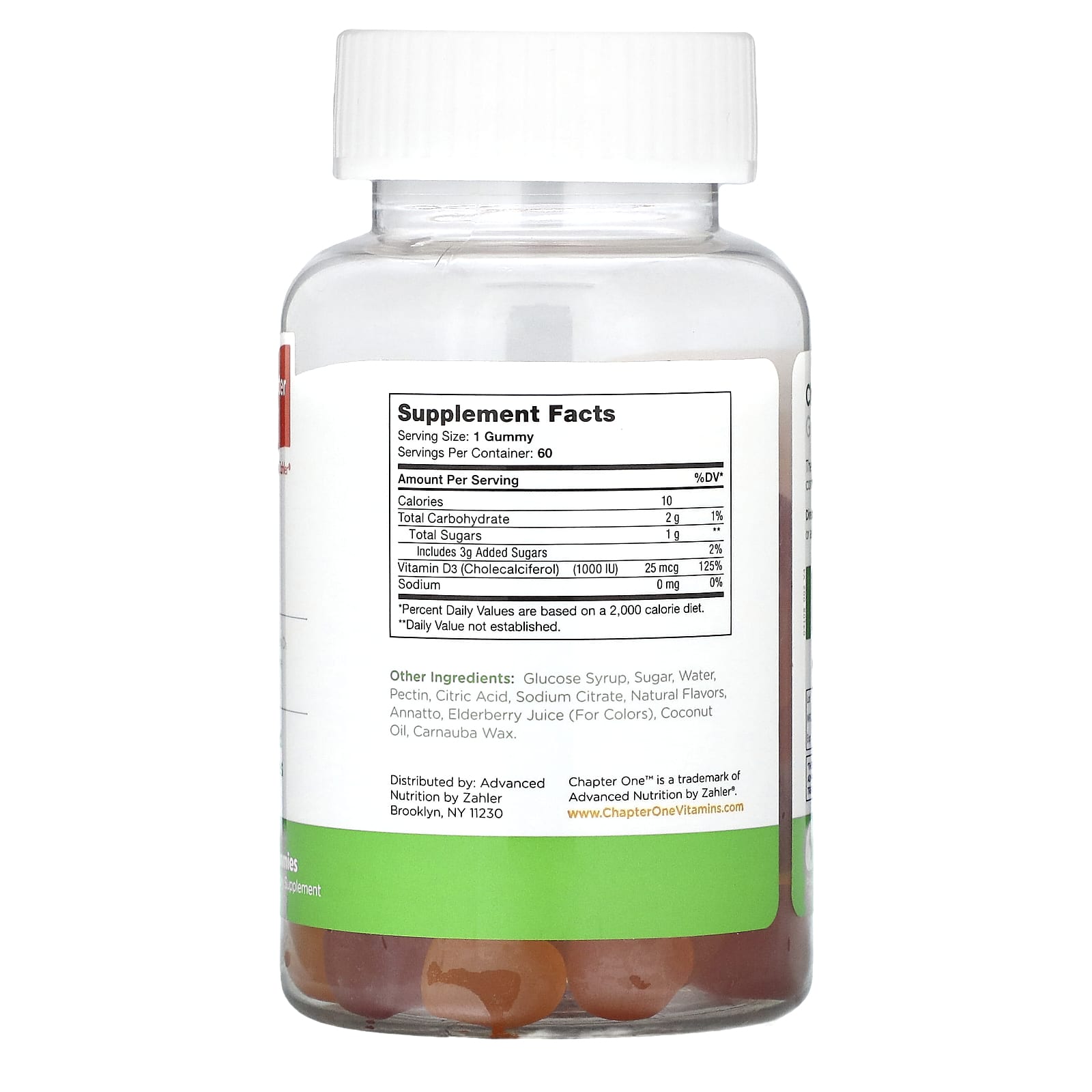 Chapter One Vitamin D3 60 Gummies (25 mcg, 1000 IU) for Healthy Bones - Image 2