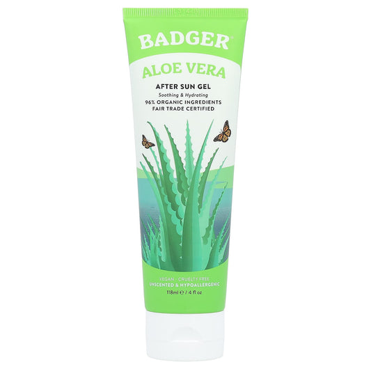Organic Aloe Vera After Sun Gel by Badger - Soothing & Hydrating Skin Care - Image 1