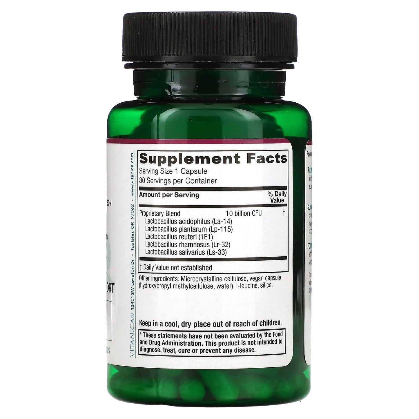 Vitanica, FemEcology™, Vaginal Probiotic Support, 10 Billion CFU, 30 Vegan Caps - Image 2