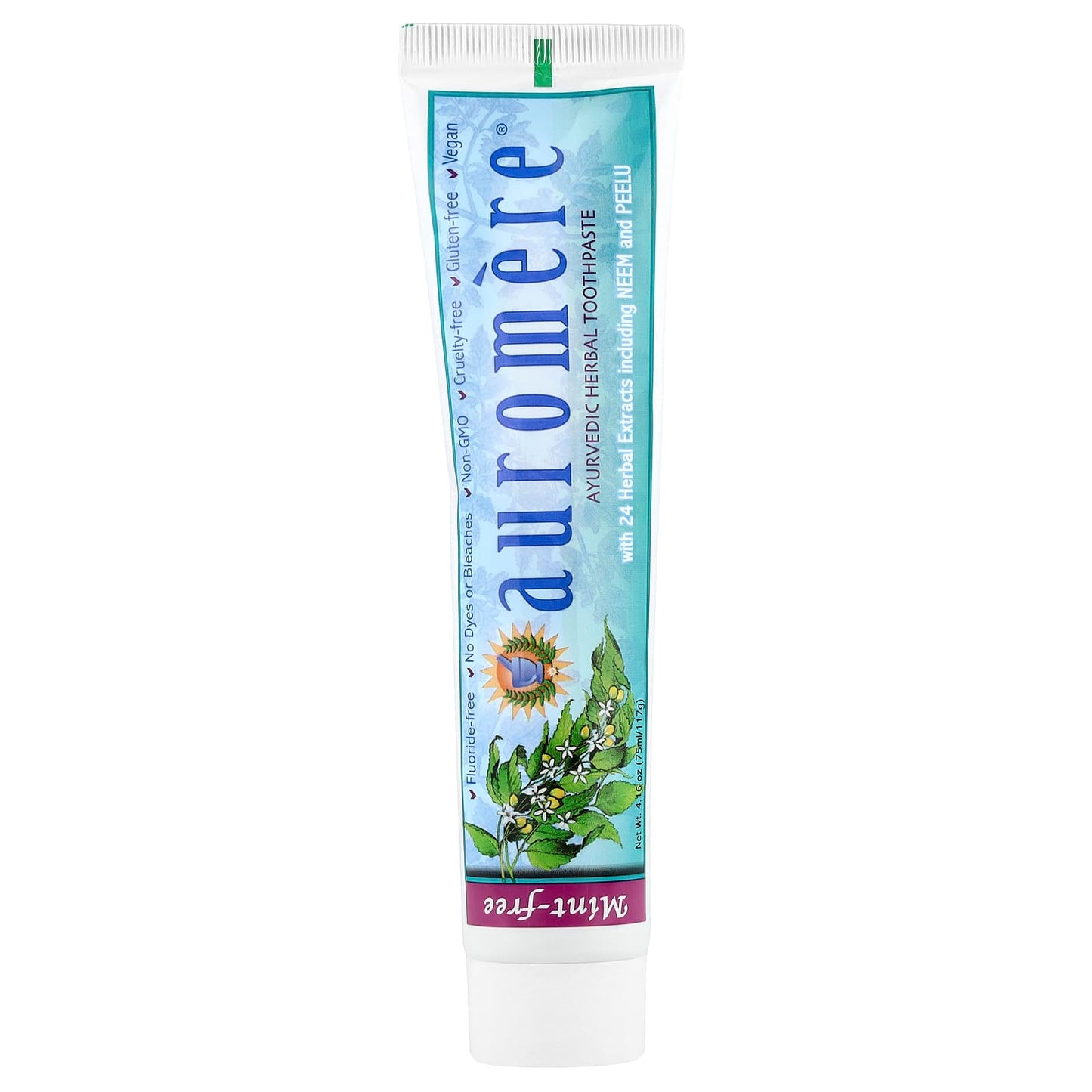Auromere Ayurvedic Toothpaste, Mint-Free, 4.16 oz, Fluoride-Free - Image 1
