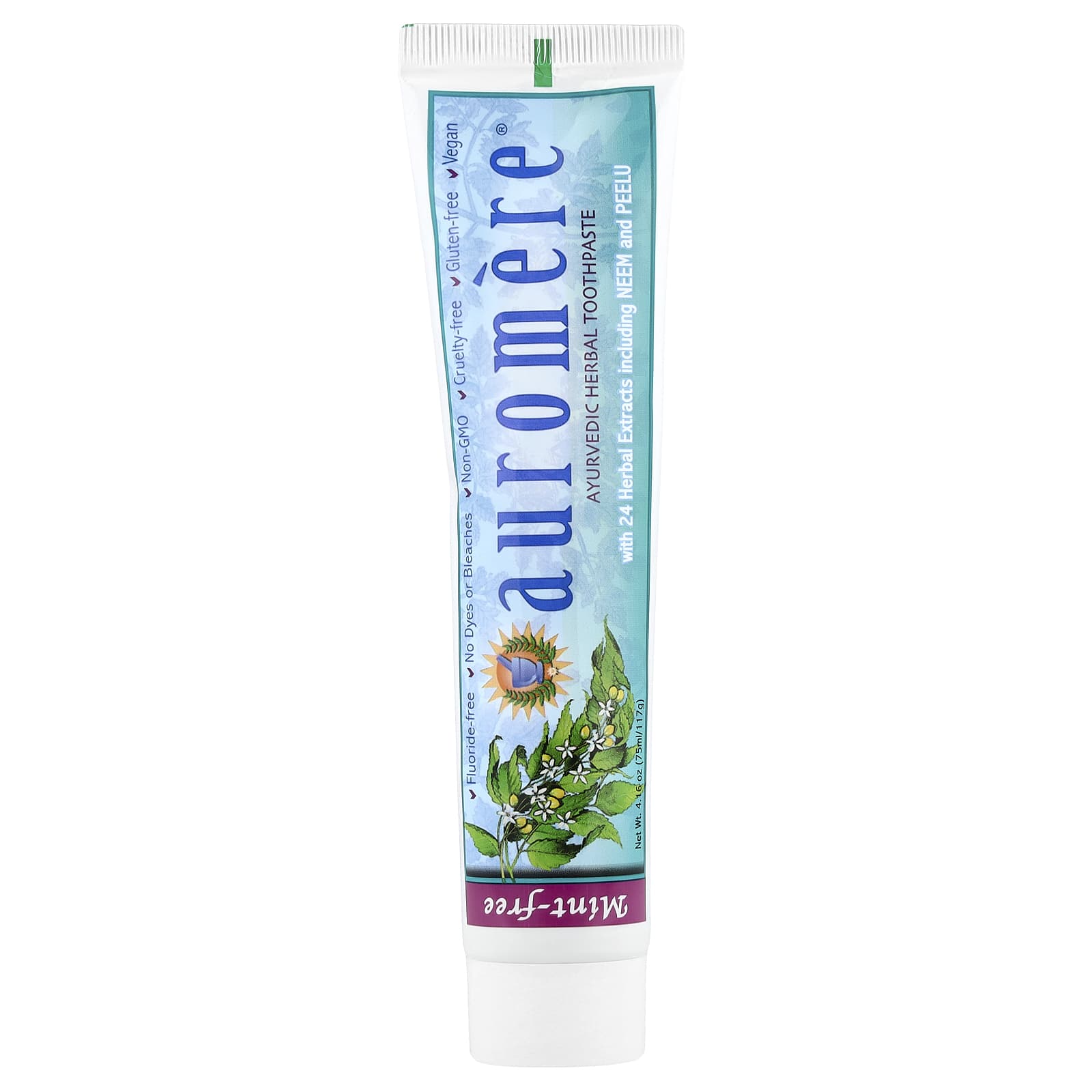 Auromere Ayurvedic Toothpaste, Mint-Free, 4.16 oz, Fluoride-Free - Image 1