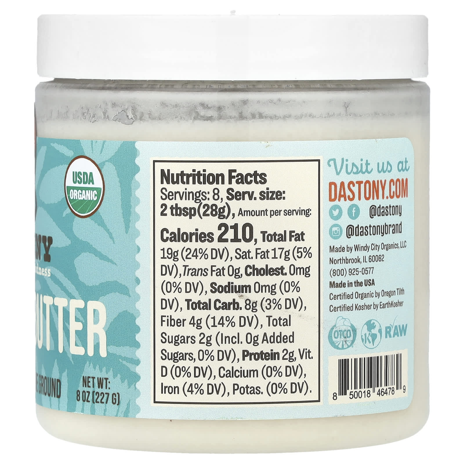 Dastony, Organic Coconut Butter, Ultra Smooth, 8 oz (227 g)