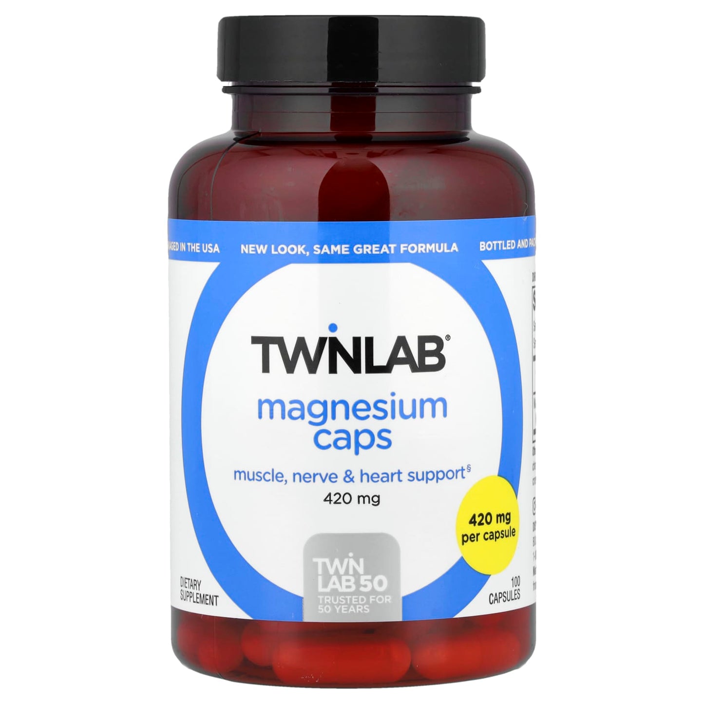 Twinlab, Magnesium Caps, 420 mg, 100 Capsules - Image 1