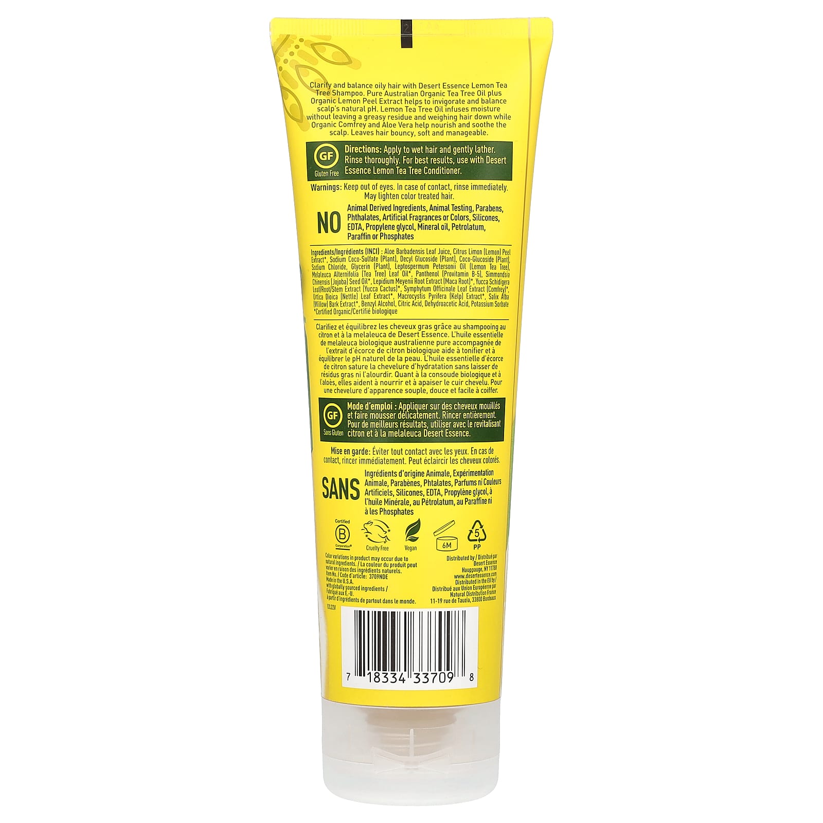 Desert Essence Lemon Tea Tree Shampoo, Gluten Free, 8 fl oz - Image 2
