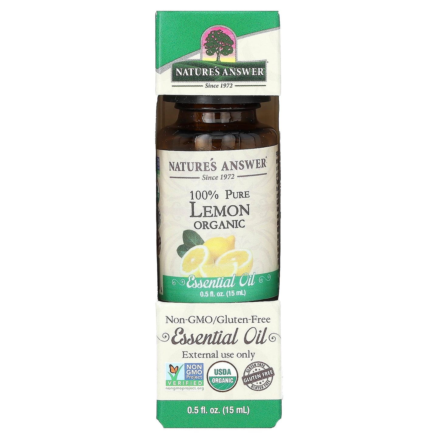 Nature's Answer, 100% Pure Organic Essential Oil, Lemon, 0.5 fl oz (15 ml) - Image 2