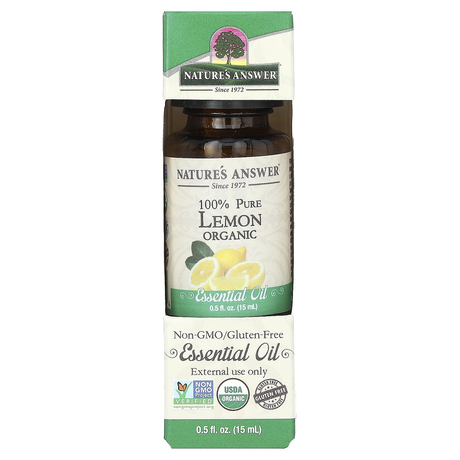 Nature's Answer, 100% Pure Organic Essential Oil, Lemon, 0.5 fl oz (15 ml) - Image 2