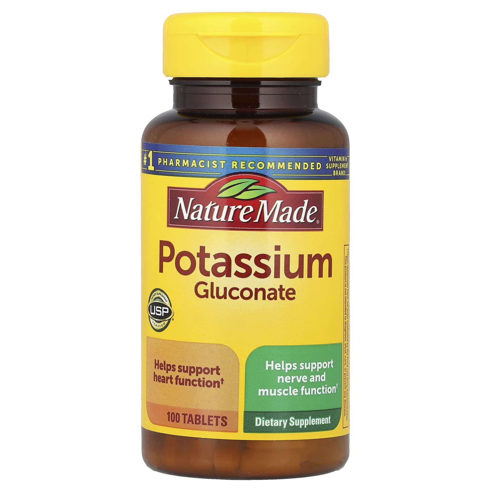 Nature Made, Potassium Gluconate, 90 mg, 100 Tablets - Image 1