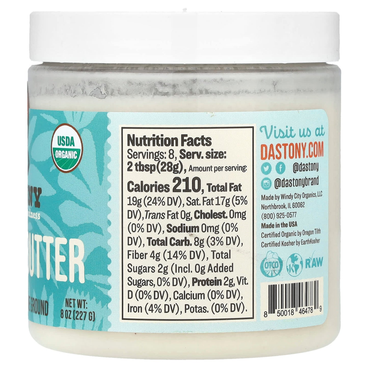 Dastony Ultra Smooth Organic Coconut Butter, 8 oz, 1 Ingredient, Paleo & Kosher - Image 2